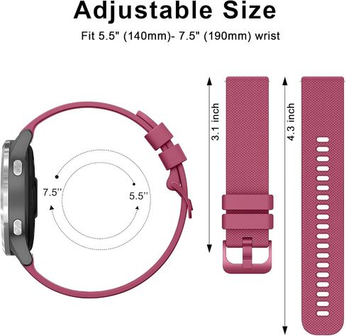 Vancle Watch bands - 18mm 20mm 22mm - Quick Release Silicone Watch Strap for Women Men in Saudi Arabia