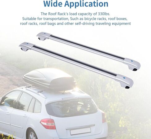 حامل سقف TBVECHI، قضبان متقاطعة لسقف السيارة قابلة للقفل تناسب RAV4 2013-2018، قضبان متقاطعة من الألومنيوم لحقيبة حمل البضائع والأمتعة وقوارب الكاياك والدراجة على الجليد وألواح التزلج in Kuwait