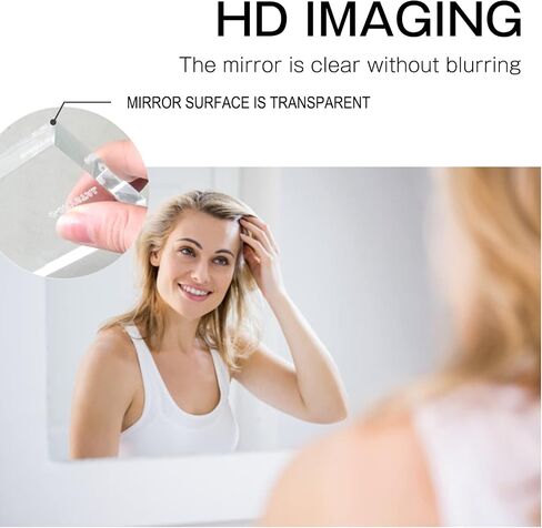 Natsukage 47''x22'' Wall Mirror Full Length Wall-Mounted Hanging Black Bathroom for Rectangular Bedroom Living Room Horizontal/Vertical Aluminum Alloy Frame (A-MR01051-N-USAM022-vc) in Saudi Arabia