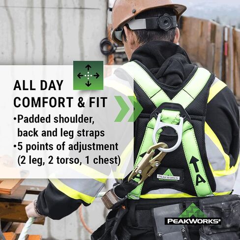 PeakWorks PeakPro Series Safety Harness - Class A Full Body Safety Harness - CSA & ANSI Compliant Fall Protection - 400 lbs Capacity in Saudi Arabia