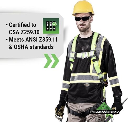 PeakWorks PeakPro Series Safety Harness - Class A Full Body Safety Harness - CSA & ANSI Compliant Fall Protection - 400 lbs Capacity in Saudi Arabia