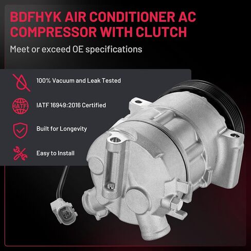 ضاغط تيار متردد BDFHYK مع قابض متوافق مع Jeep Compass Patriot 2.0L 2.4L 2009 2010 2011 2012 2013 2014 2015 2016 2017، لـ Dodge Caliber 2.0L 2.4L 2009 2011 2012، ضاغط مكيف الهواء CO 30011C 15 7388 in Saudi Arabia