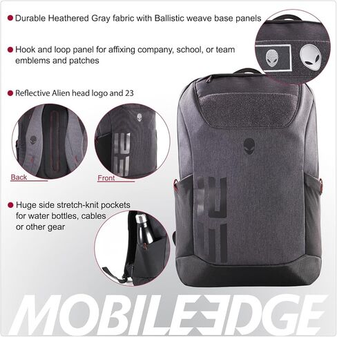 Mobile Edge 23L Backpack for Men and Women, Designed for and Compatible with Alienware M15, M17 Gaming Laptops, Gray/Black, 15"-17" in Saudi Arabia