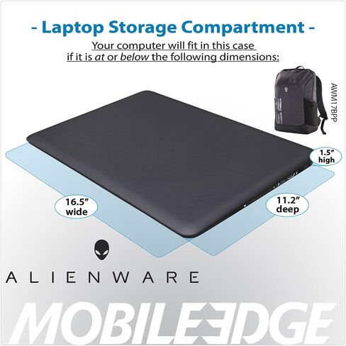 Mobile Edge 23L Backpack for Men and Women, Designed for and Compatible with Alienware M15, M17 Gaming Laptops, Gray/Black, 15"-17" in Saudi Arabia