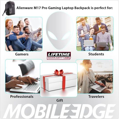 Mobile Edge 23L Backpack for Men and Women, Designed for and Compatible with Alienware M15, M17 Gaming Laptops, Gray/Black, 15"-17" in Saudi Arabia