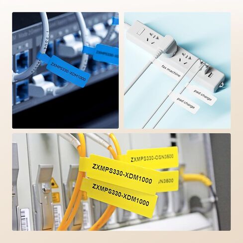 NIIMBOT 6 Rolls Cable Labels Maker Tape for D11/D110/D101 Label Maker, 0.49'' x 4.29'' -65 Tapes/Roll, Thermal Label Tape for Home Office Labeling Tape Replacement (White Yellow Blue) in Saudi Arabia