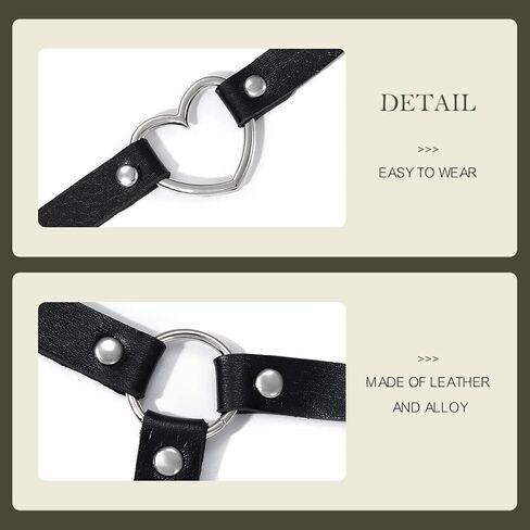 Asooll Punk جلد الجسم سلسلة سوداء القوطية حزام الخصر حزام الأزياء جلدية الجسم مجوهرات الشاطئ بيكيني حزب الهذيان الجلود الجسم اكسسوارات مجوهرات للنساء والفتيات in Kuwait