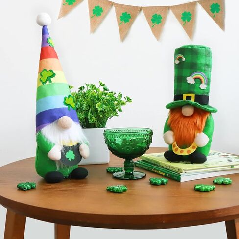 هدايا عيد القديس باتريك زينة جنوم قطعتين، مزرعة قطيفة تومتي سويدية إسكندنافية يوم القديس باتريك ديكور قوس قزح نيس لديكور المنزل في عطلة جنوم in Kuwait