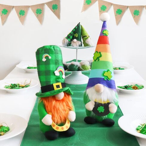 هدايا عيد القديس باتريك زينة جنوم قطعتين، مزرعة قطيفة تومتي سويدية إسكندنافية يوم القديس باتريك ديكور قوس قزح نيس لديكور المنزل في عطلة جنوم in Kuwait