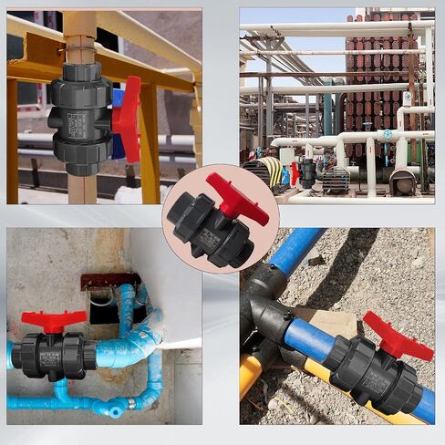 صمام كروي اتحادي PVC كامل المنفذ، 2 بوصة (DN50) صمام كروي كامل التدفق True Union، حلقة دائرية ASTM EPDM، تصنيف 200 رطل لكل بوصة مربعة، صمام كروي PVC مع منفذ كامل بمقبس منزلق، لمختلف أنظمة التحكم في المياه in Kuwait