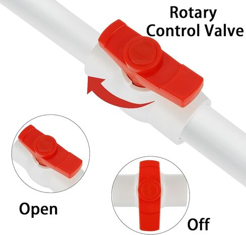 10 Pcs 1 Inch PVC Ball Valve, Shut off Ball Valve with Easy to Rotate and Red T Handle for Cold Water Supply Lines, Irrigation Pipe Fitting System, Schedule 40 x Solvent, Rated at 150 PSI in Kuwait