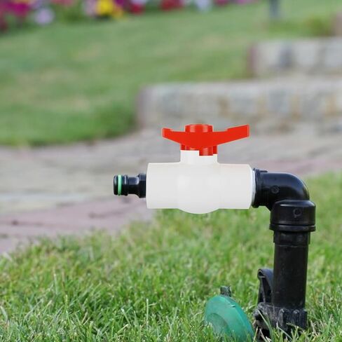 10 Pcs 1 Inch PVC Ball Valve, Shut off Ball Valve with Easy to Rotate and Red T Handle for Cold Water Supply Lines, Irrigation Pipe Fitting System, Schedule 40 x Solvent, Rated at 150 PSI in Kuwait