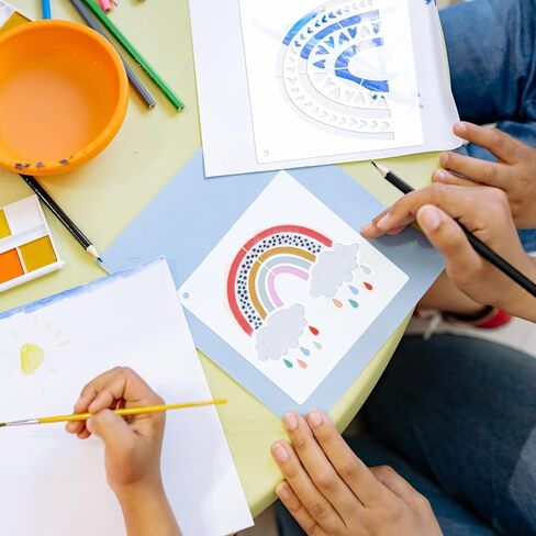 22 Pieces Boho Rainbow Stencils, Reusable Bohemian Rainbow Templates Painting Stencils for Wall DIY Crafts Scrapbooking Card Making in Kuwait