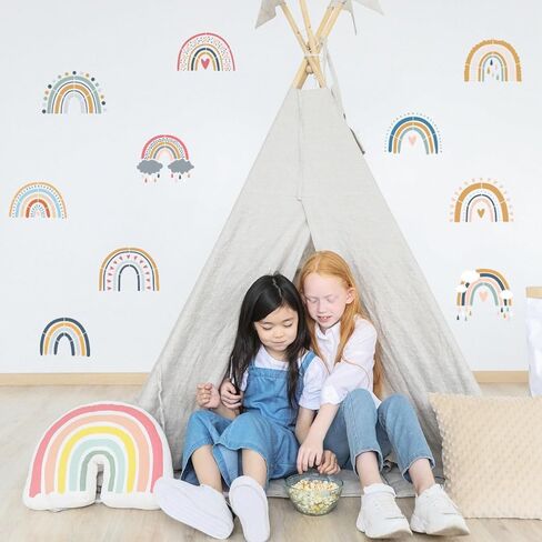 22 Pieces Boho Rainbow Stencils, Reusable Bohemian Rainbow Templates Painting Stencils for Wall DIY Crafts Scrapbooking Card Making in Kuwait