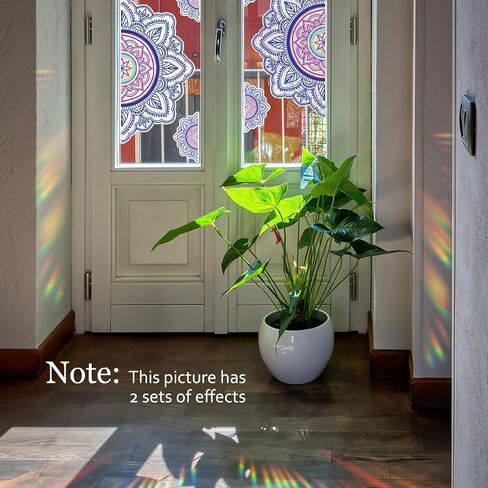 Non-glue Removable Rainbow Sunflower Butterfly Window sticker,Sun Dazzling Color Anti-Collision Window Decals, Prevent Bird Strikes,Reflective Window Film Stickers for Home Office Classroom Decoration in Saudi Arabia
