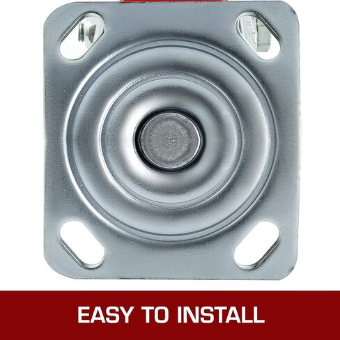 BestEquip 4 عجلات عجلات مقاس 6 × 2 بوصة، 2 عجلات صلبة وعجلتان دوارتان مع لوحة أساسية من حديد البولي يوريثين بفرامل جانبية بسعة 1000 رطل لكل عجلة in Kuwait