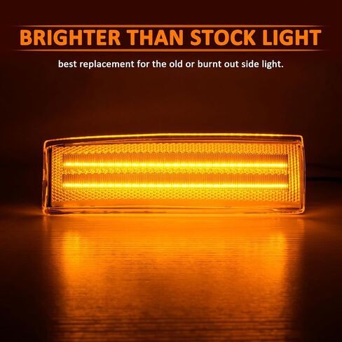 Bestview LED Front Bumper Side Marker Lights Assembly for 1982-1993 Chevy S10 Blazer GMC S15 Jimmy, Front Fender Turn Signal Side Marker Lamp,Amber Lens（Pack of 2） in Saudi Arabia