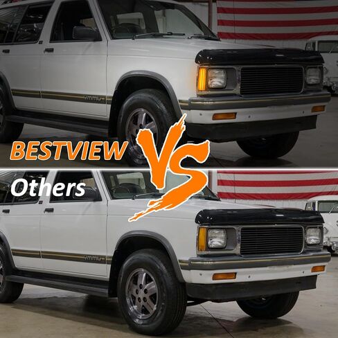 Bestview LED Front Bumper Side Marker Lights Assembly for 1982-1993 Chevy S10 Blazer GMC S15 Jimmy, Front Fender Turn Signal Side Marker Lamp,Amber Lens（Pack of 2） in Saudi Arabia