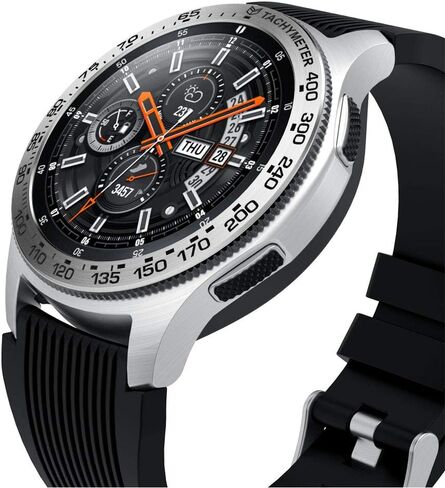 تصميم إطار متوافق مع هاتف Samsung Gear S3 Frontier/غطاء لاصق دائري كلاسيكي مضاد للخدش، غطاء حماية معدني من الفولاذ المقاوم للصدأ لساعة Samsung Galaxy Watch 46 مم in Kuwait
