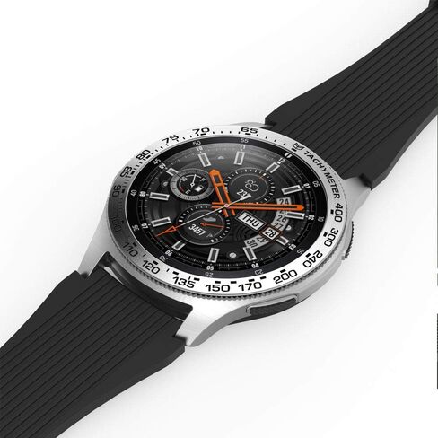 تصميم إطار متوافق مع هاتف Samsung Gear S3 Frontier/غطاء لاصق دائري كلاسيكي مضاد للخدش، غطاء حماية معدني من الفولاذ المقاوم للصدأ لساعة Samsung Galaxy Watch 46 مم in Kuwait