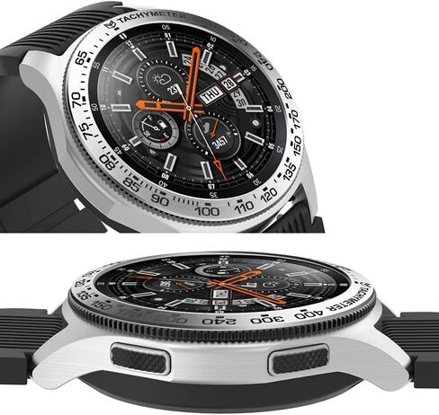 تصميم إطار متوافق مع هاتف Samsung Gear S3 Frontier/غطاء لاصق دائري كلاسيكي مضاد للخدش، غطاء حماية معدني من الفولاذ المقاوم للصدأ لساعة Samsung Galaxy Watch 46 مم in Kuwait