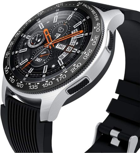تصميم إطار متوافق مع هاتف Samsung Gear S3 Frontier/غطاء لاصق دائري كلاسيكي مضاد للخدش، غطاء حماية معدني من الفولاذ المقاوم للصدأ لساعة Samsung Galaxy Watch 46 مم in Kuwait