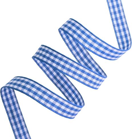 IDONGCAI Gingham Ribbon 3/8" x 50Yards Checkered Plaid Lace Ribbon for Crafts Gift Wrapping (Black) in Saudi Arabia