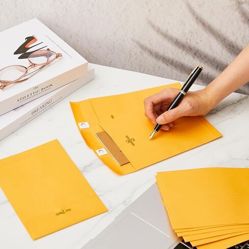 Geyee 500 جهاز كمبيوتر شخصى 5 × 7 "مغلفات المشبك، مظاريف مانيلا، مظاريف بريدية صمغية، إغلاق المشبك 28 رطل مغلفات ورق الكرافت لتخزين أو إرسال المظاريف الملونة للمنزل والمكتب وكلية الأعمال القانونية in Saudi Arabia