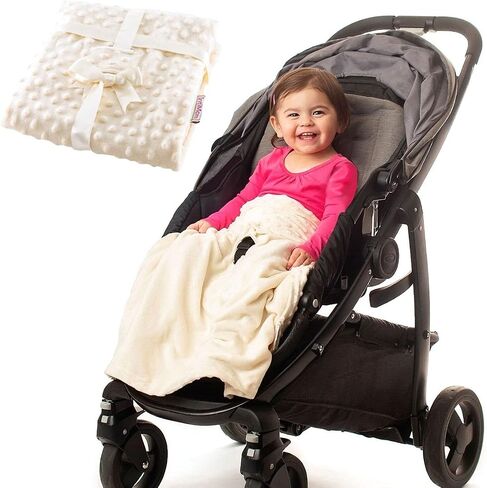 Non-Slip Stroller Blanket - Stays in Place, Off The Floor, Out of Stroller Wheels. Light Spring Soft Cream Baby Blanket for Infant and Toddlers, Universal Fit for All Stroller and Car Seat in Saudi Arabia