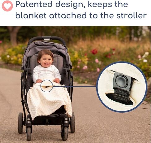 Non-Slip Stroller Blanket - Stays in Place, Off The Floor, Out of Stroller Wheels. Light Spring Soft Cream Baby Blanket for Infant and Toddlers, Universal Fit for All Stroller and Car Seat in Saudi Arabia