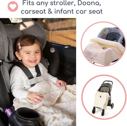 Non-Slip Stroller Blanket - Stays in Place, Off The Floor, Out of Stroller Wheels. Light Spring Soft Cream Baby Blanket for Infant and Toddlers, Universal Fit for All Stroller and Car Seat in Saudi Arabia