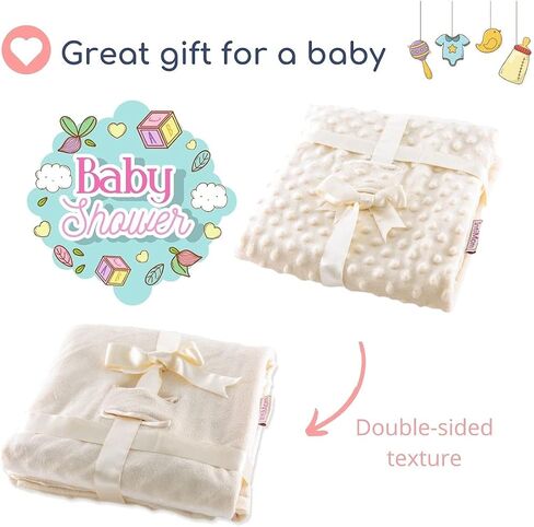 Non-Slip Stroller Blanket - Stays in Place, Off The Floor, Out of Stroller Wheels. Light Spring Soft Cream Baby Blanket for Infant and Toddlers, Universal Fit for All Stroller and Car Seat in Saudi Arabia