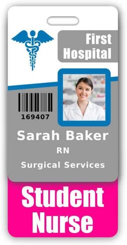 Student Nurse Badge Buddy Vertical w/Height & Weight Conversion Charts (Standard, Pink) in Kuwait