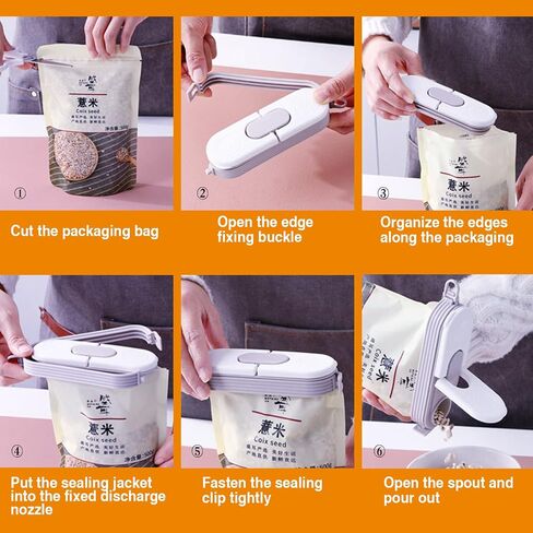 CAOLIN Bag Clips for Food， Food Storage Sealing Clips with Pour Spouts，Plastic Cap Sealer Clips， Pour and Seal Food Snack Bag Clips Sealer, Keep Food Fresh, Great Kitchen Gadgets (2PCS) (CL-011) in Saudi Arabia
