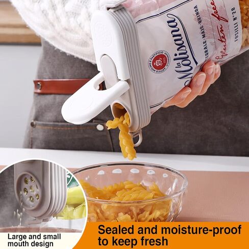CAOLIN Bag Clips for Food， Food Storage Sealing Clips with Pour Spouts，Plastic Cap Sealer Clips， Pour and Seal Food Snack Bag Clips Sealer, Keep Food Fresh, Great Kitchen Gadgets (2PCS) (CL-011) in Saudi Arabia