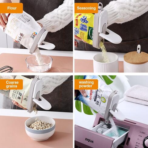 CAOLIN Bag Clips for Food， Food Storage Sealing Clips with Pour Spouts，Plastic Cap Sealer Clips， Pour and Seal Food Snack Bag Clips Sealer, Keep Food Fresh, Great Kitchen Gadgets (2PCS) (CL-011) in Saudi Arabia