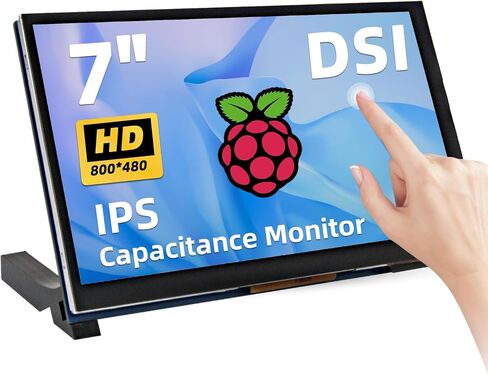 شاشة لمس Raspberry Pi 5 بوصة، شاشة LCD 800x480 DSI IPS LCD، شاشة سعوية تعمل باللمس بخمس نقاط، شاشة لـ Raspberry Pi 5/4B/3B+/3B/B+/A+، خالية من السائق in Kuwait