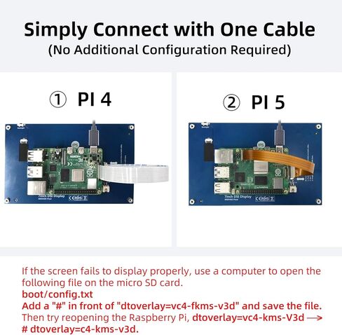 شاشة لمس Raspberry Pi 5 بوصة، شاشة LCD 800x480 DSI IPS LCD، شاشة سعوية تعمل باللمس بخمس نقاط، شاشة لـ Raspberry Pi 5/4B/3B+/3B/B+/A+، خالية من السائق in Kuwait
