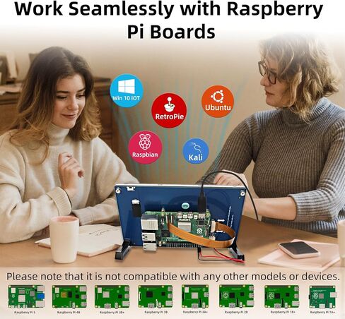شاشة لمس Raspberry Pi 5 بوصة، شاشة LCD 800x480 DSI IPS LCD، شاشة سعوية تعمل باللمس بخمس نقاط، شاشة لـ Raspberry Pi 5/4B/3B+/3B/B+/A+، خالية من السائق in Kuwait
