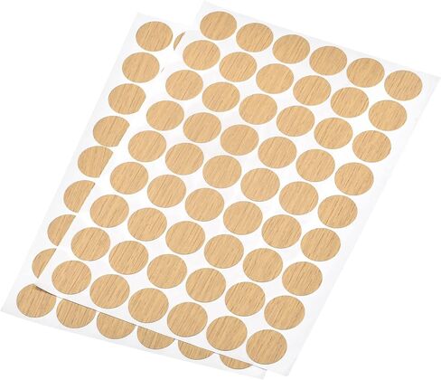 uxcell Screw Hole Cover Stickers, 21mm Dia PVC Self Adhesive Covers Caps for Wood Furniture Cabinet Shelf Wardrobe, Maple 4 Sheet/216pcs in Saudi Arabia