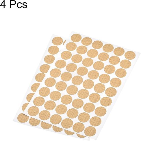 uxcell Screw Hole Cover Stickers, 21mm Dia PVC Self Adhesive Covers Caps for Wood Furniture Cabinet Shelf Wardrobe, Maple 4 Sheet/216pcs in Saudi Arabia