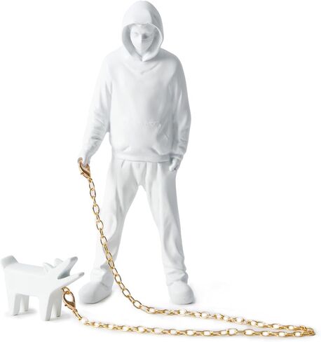 BOIHEGU Flower Thrower Sculpture, Banksy Street Art Replica, Modern Statue for Living Room Office Desk Bookshelf Decoration(Flower Thrower White) in Saudi Arabia