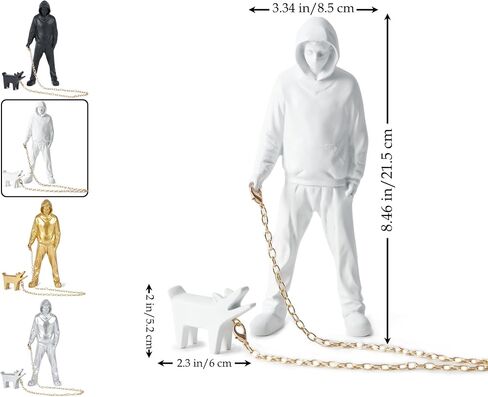 BOIHEGU Flower Thrower Sculpture, Banksy Street Art Replica, Modern Statue for Living Room Office Desk Bookshelf Decoration(Flower Thrower White) in Saudi Arabia