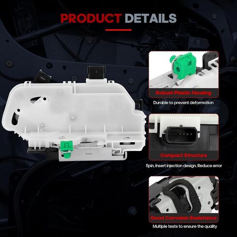 مشغل قفل الباب CCIYU مناسب لسيارة Ford Edge 2007-2013، لسيارة Ford Escape 2008-2012، محرك قفل الباب الخلفي مجموعة جانب الركاب الأيسر، يستبدل # 9L3Z5426413A،BT4Z7826413A in Kuwait