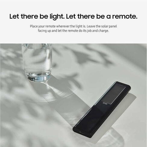 SAMSUNG SolarCell Remote, Solar Powered, Self-Charging TV Remote Control, USB-C Rechargeable, Made of Recycled Materials, VG-TM2180ES/ZA, Black in Saudi Arabia