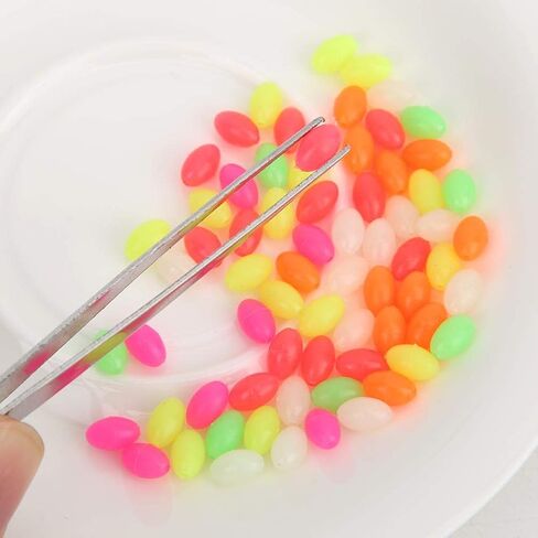 VBESTLIFE 1500Pcs Fishing Bead Set, Oval Shaped Luminous Fish Beads Fish Lures Tackle Tools 3 Sizes 5 Colors in Saudi Arabia