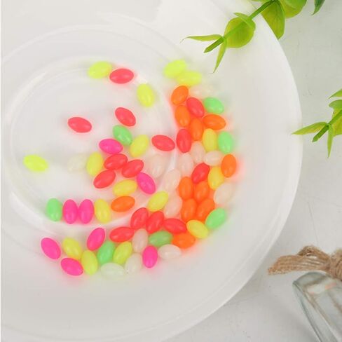 VBESTLIFE 1500Pcs Fishing Bead Set, Oval Shaped Luminous Fish Beads Fish Lures Tackle Tools 3 Sizes 5 Colors in Saudi Arabia