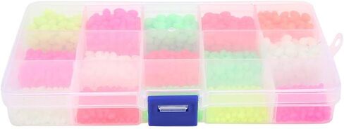 VBESTLIFE 1500Pcs Fishing Bead Set, Oval Shaped Luminous Fish Beads Fish Lures Tackle Tools 3 Sizes 5 Colors in Saudi Arabia