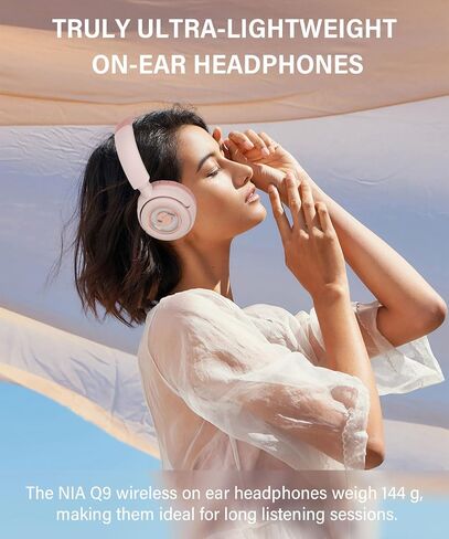 On-Ear Headphones Wireless Bluetooth with Lightweight Foldable Design, 20H Playtime & Bluetooth 5.3, Built-in HD Mic， LED Lights, Micro SD/TF Slot for Office Travel, Black Q9 in Saudi Arabia