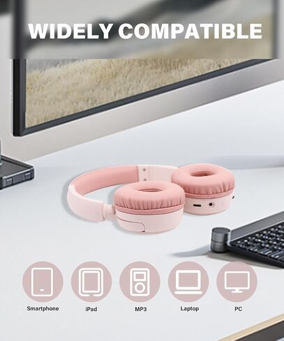 On-Ear Headphones Wireless Bluetooth with Lightweight Foldable Design, 20H Playtime & Bluetooth 5.3, Built-in HD Mic， LED Lights, Micro SD/TF Slot for Office Travel, Black Q9 in Saudi Arabia